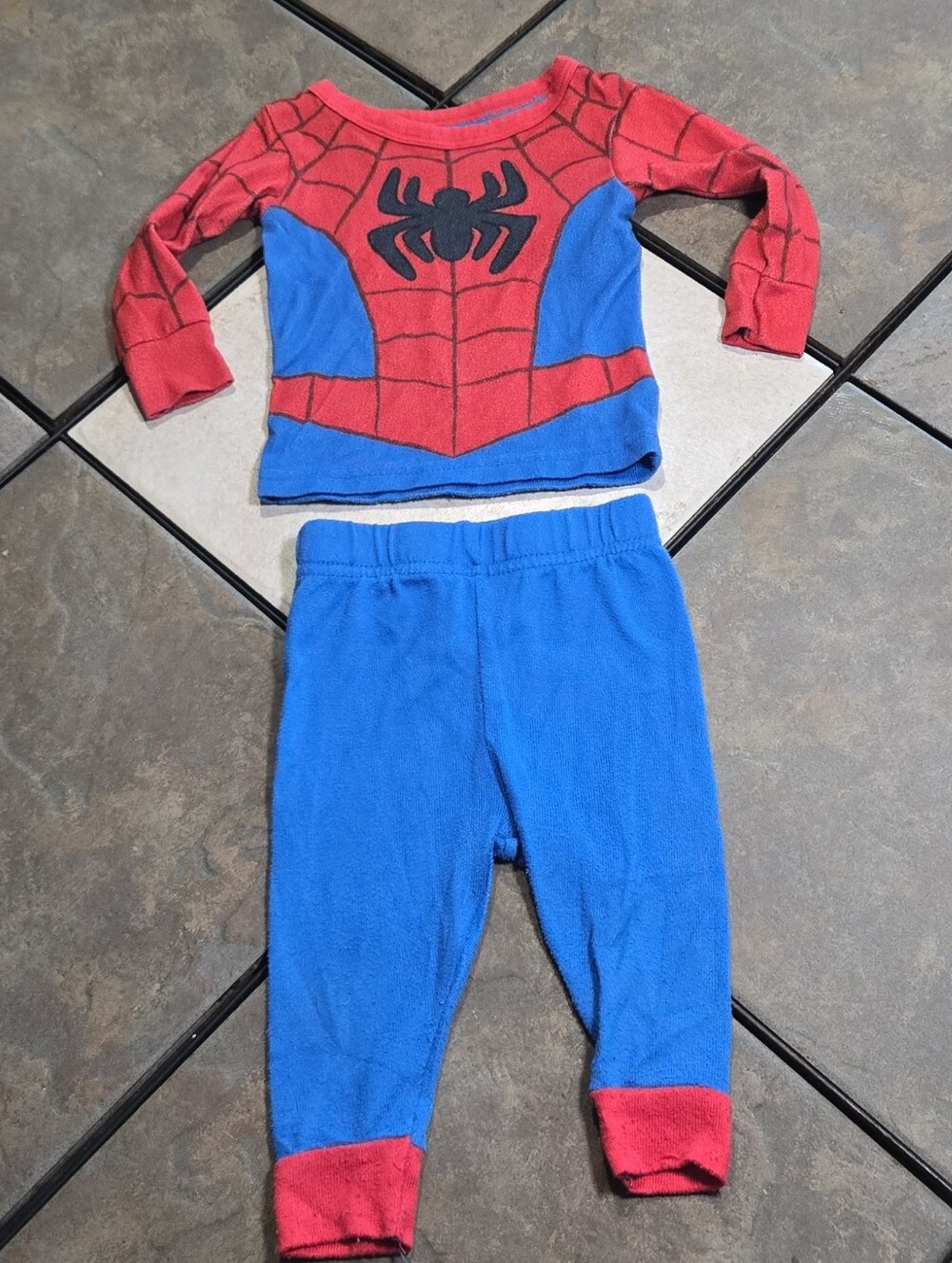 Marvel Spider-Man Pajamas 12M Sleep Set Red Blue Snug Fit Baby Boy Sleepwear Pjs